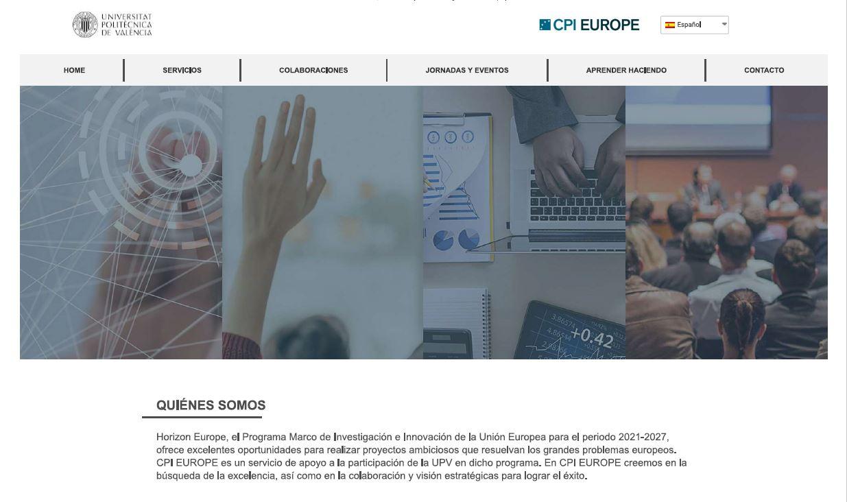Recorte de imagen de la home de la web CPI Europe
